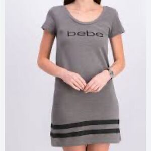 Bebe Vintage Double Coop TShirt Minidress, Grey. Medium. Y2K